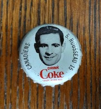 1964-65 Coke Hockey Bottle Cap Bobby Rousseau MONTREAL CANADIENS With Cork