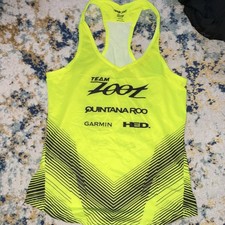 Zoot Team Zoot Women  s Racerback Tank Top S Yellow/Black V-Neck Lightweight Run