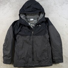 Columbia Jacket Youth Medium Black OutGrown Omni Tech Hooded Full Zip Pocket