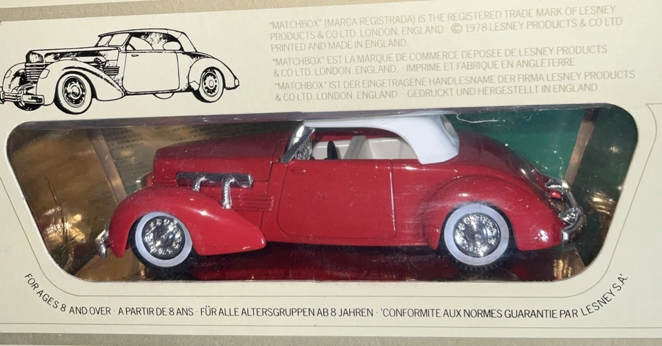 Vintage Matchbox Diecast Models of Yesteryear Y18 1937 Cord 812 New - Image 3 of 3
