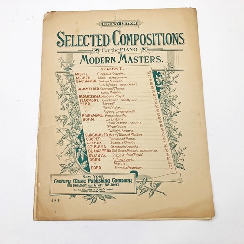 Century Edition Selected Compositions Piano IL TROVATORE 1908