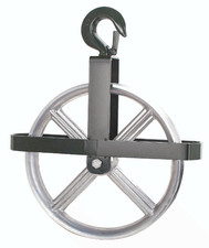 12" Scaffold Hoist Pulley Wheel, Heavy Duty Aluminum, Safety Latch, 1000LBS