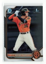 ADRIAN SUGASTEY #BCP-19 1ST 2022 BOWMAN CHROME GIANTS READ