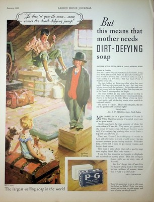 Original 1932 Vintage Print Ad: P&G ''The White Naphtha Soap Procter & Gamble