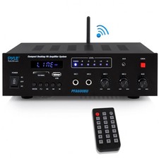 Pyle PFA600BU 300W Bluetooth Karaoke PA Amplifier FM USB SD 2 Channel NIB