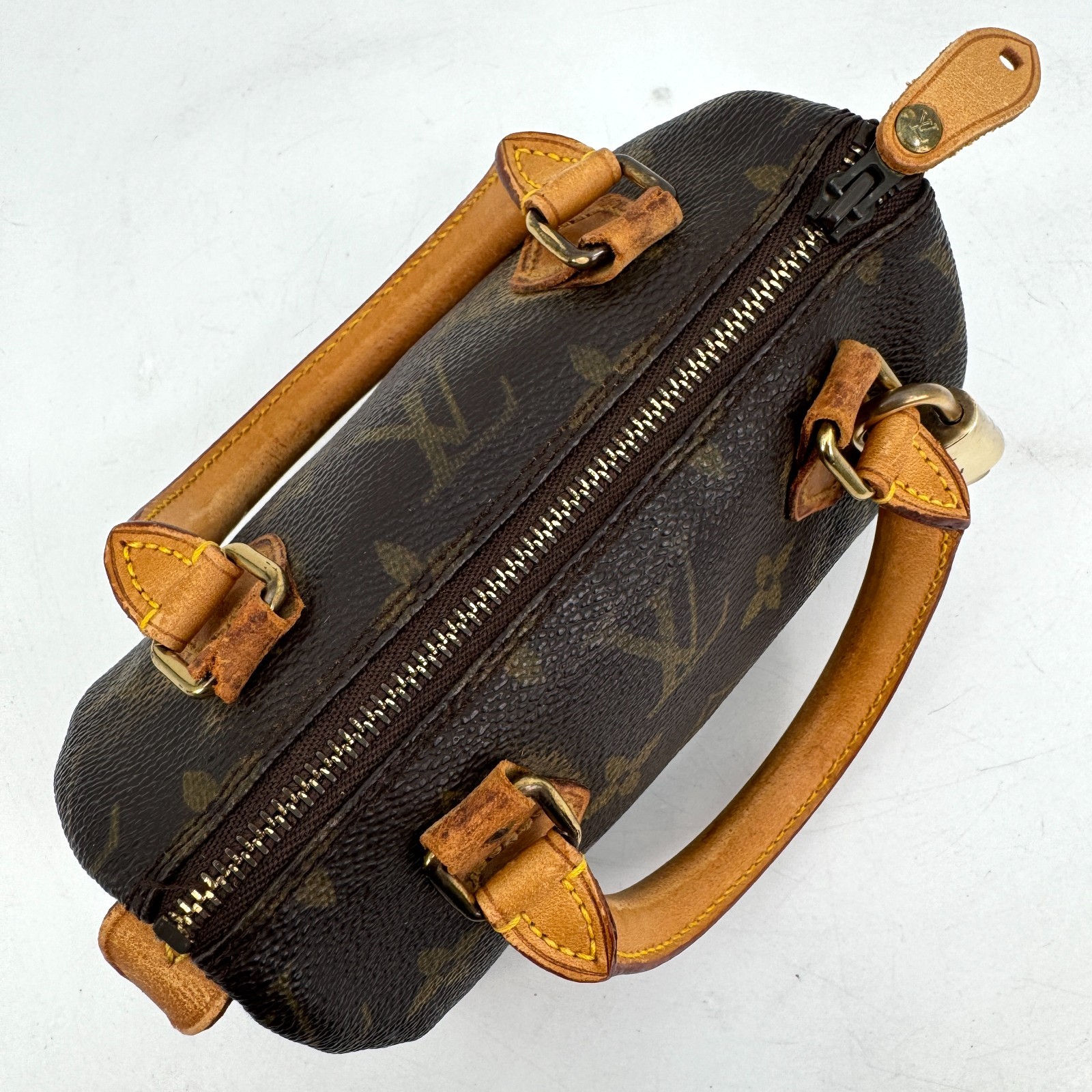 LOUIS VUITTON Mini Speedy Hand Bag Purse Monogram Brown M41534 Authentic thumbnail 6