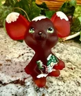 LTD to 9 Fenton/WVG **RED SATIN  "SNOWY GNOME"  MOUSE FIGURINE.. S. DAVIS...2026