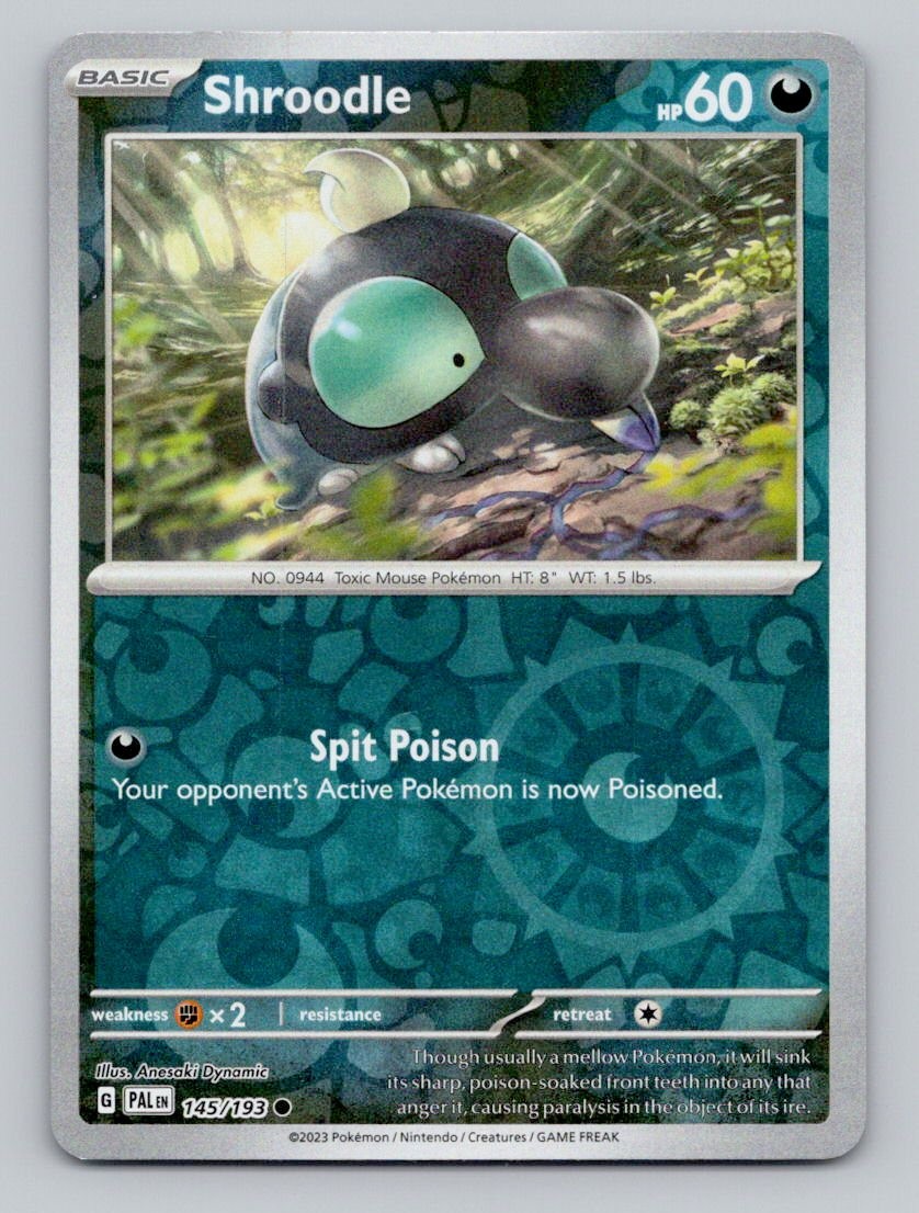 Shroodle 145/193 Common Paldea Evolved Pokemon Reverse Holo Near Mint