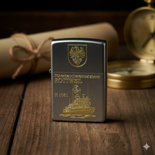 ZIPPO M1061 MiTaEins Boot Rottweil &ndash; Sturmfeuerzeug m. Diamantgravur &ndash; German...