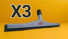 22" Floor Squeegee Head  Double-Foam Rubber Blade, Plastic Gray QTY-3 