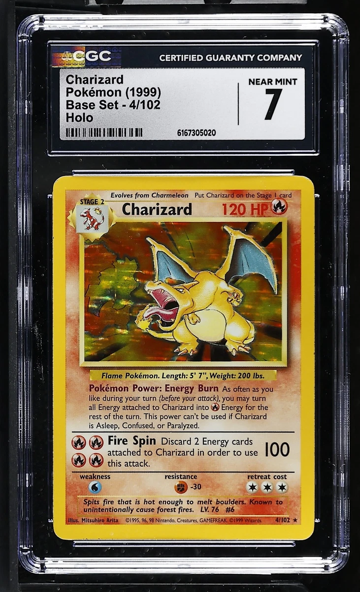Pokémon TCG Base Set Charizard Grade 7 Individual Collectible Card