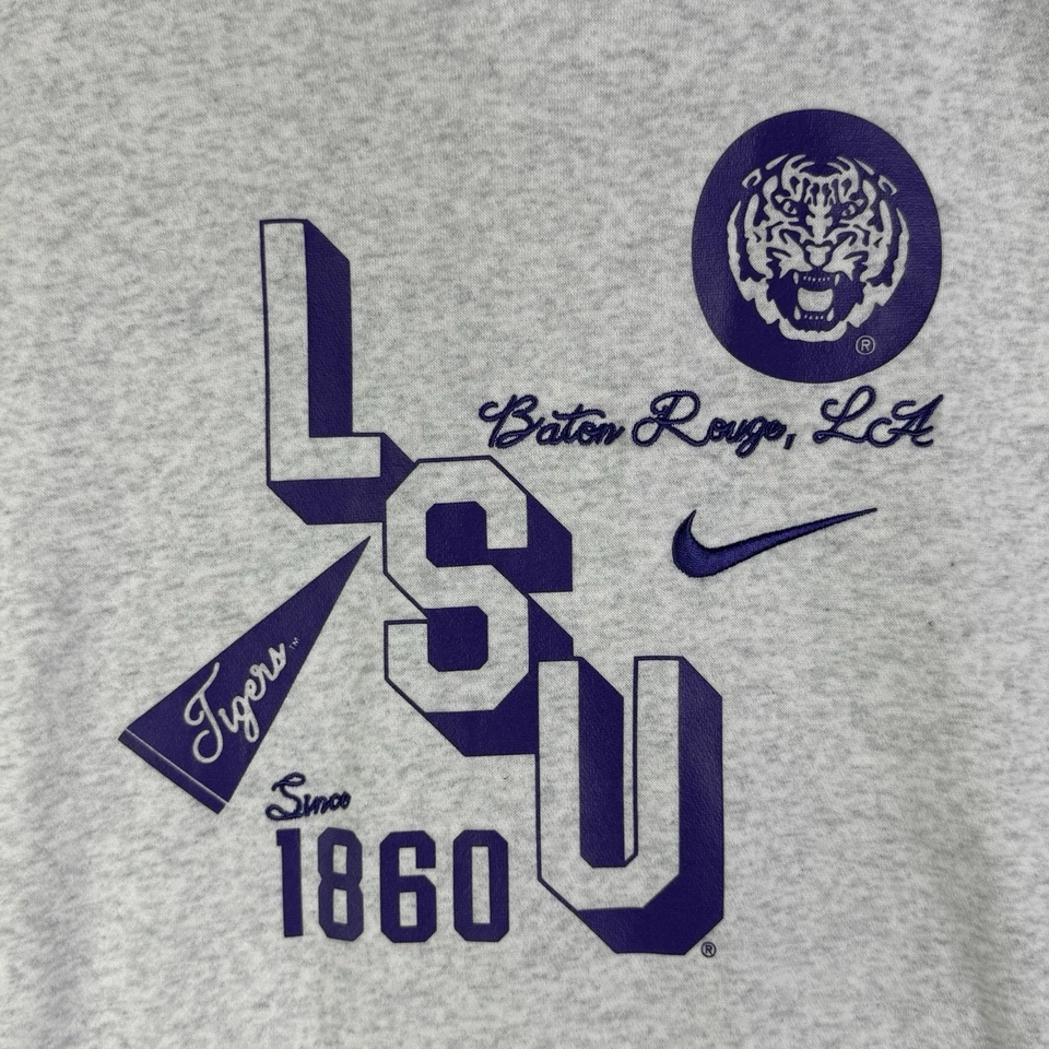 NIKE SPORTSWEAR NSW LSU TIGERS CLUB POLAR SUDADERA CON CAPUCHA BLANCA PÚRPURA PARA HOMBRES XL NCAA GUC Foto 3 de 4