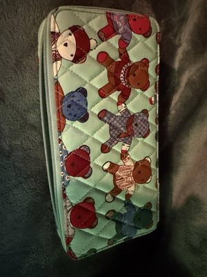 Vera Bradley Large Travel Pill Case TOASTY TEDDIES  EXACT ONE -9 x4.5 