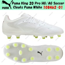 Puma King 20 Pro HG/AG Soccer Cleats Puma White 108462-01 Men's Size