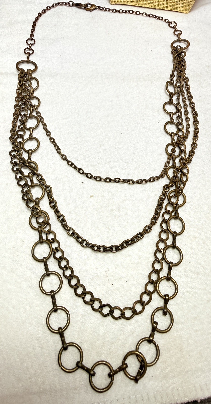 Solid Brass Industrial Multi-Strand Necklace Laye… - image 3