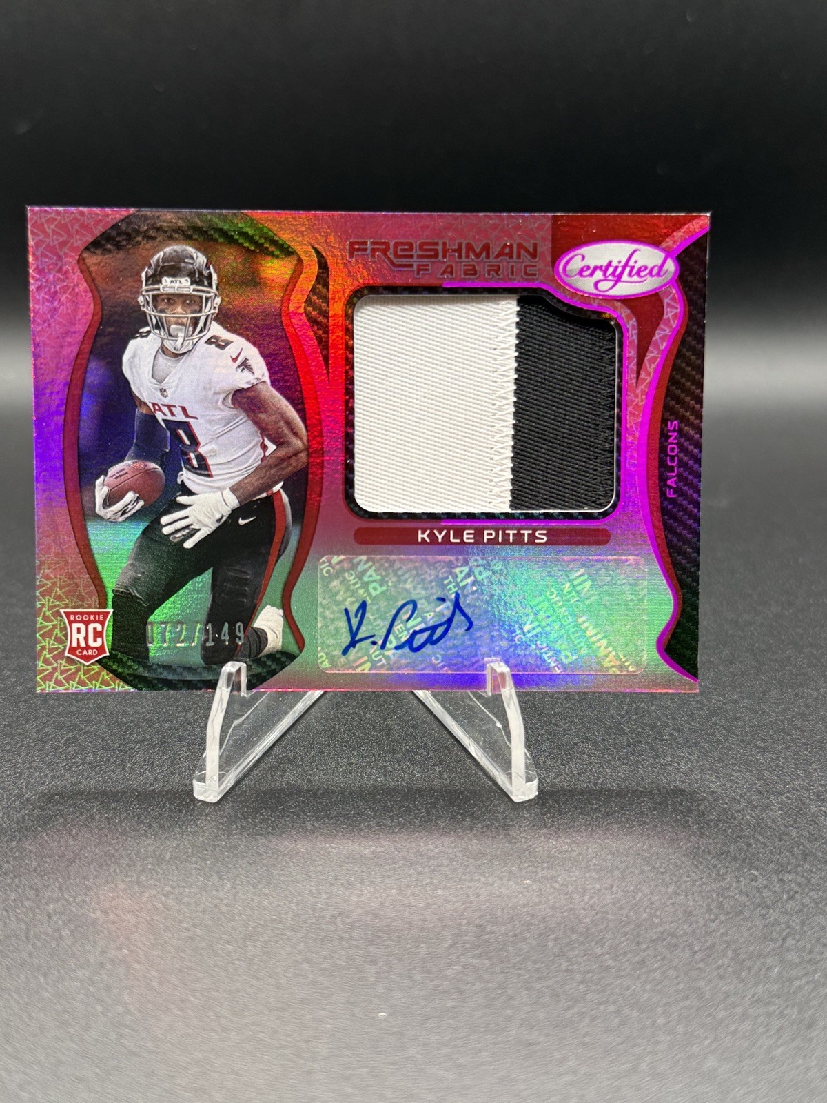 Kyle Pitts Panini Certified #211 Signature Jersey-Mirror Pink