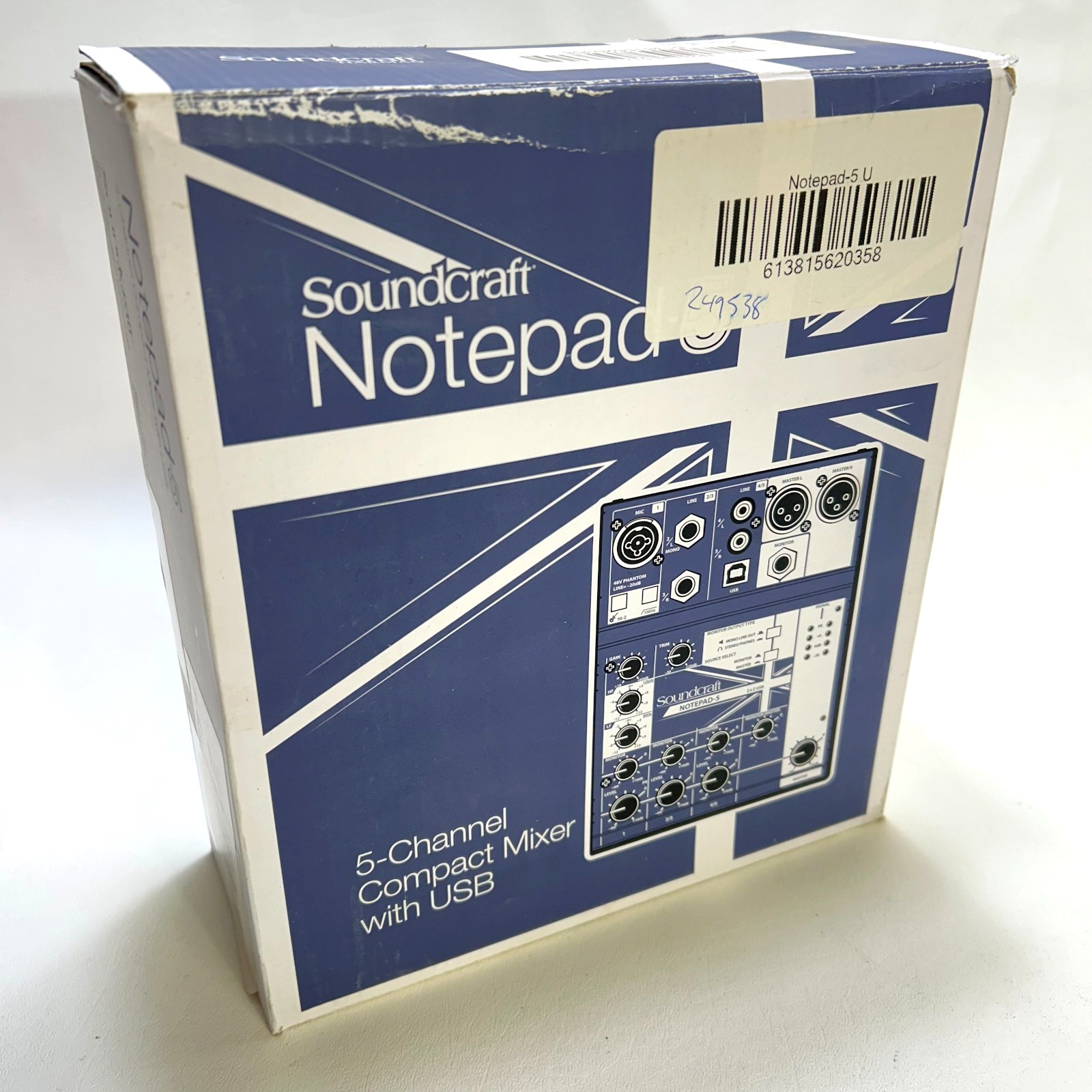 Soundcraft Notepad-5 5-Channel Compact Mixer w/ USB Box Cable Pro Audio