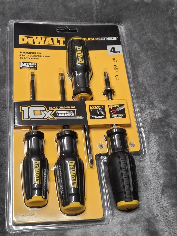 Dewalt Maxfit Tough Series Screwdriver Set Of 4 Pieces Corrosion Resistant new - Image 2 of 4