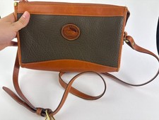 Vintage DOONEY BOURKE Greenish All Weather Leather Crossbody Bag Purse USA