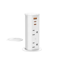 ANNQUAN 2 inch Space Saver Pop Up Outlet for Countertop with PD20W USB Ports,...