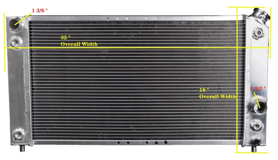 Aluminum Radiator For 1996-2005 GMC Sonoma/Jimmy/Chevrolet /S10/Blazer 4.3L V6 Foto 2 de 4