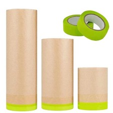 Pre-Taped Masking Paper Rolls 3PCS Assorted Sizes 50ft Paint Drape