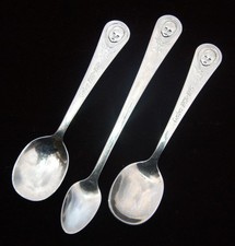 Oneida Stainless GERBER BABY  3 Youth Sized Feeding SPOONS  1993 Engraved VGC