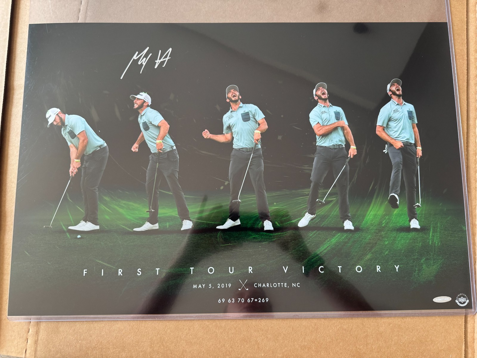 Max Homa Autographed Signed For the Win 24x16 Photo UDA COA Holo 