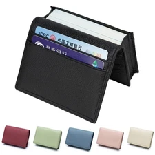 Genuine Leather Slim Wallet Secure RFID Blocking Money Credit Card Holder Wallet