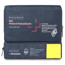 Produktbild - Mini Motorrad Verbandtasche Combi HOLTHAUS mit Warnweste Verbandkasten nach DIN 