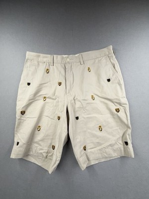 Vintage Polo Ralph Lauren Khaki Tan Crest Shield Embroidered Short Size 36