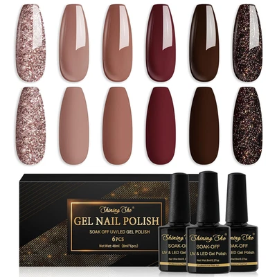 Shining She UV Nagellack Rosa Frühling Sommer Weiß Nuderosa Hellrosa Gel Lack 8M