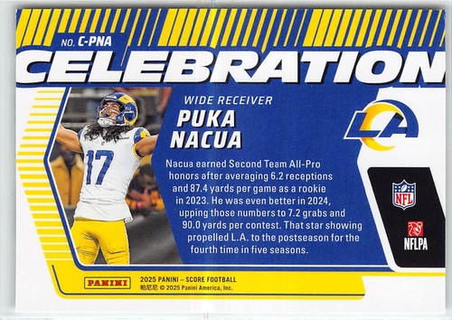2025 Panini Score Celebrations #C-PNA Puka Nacua - Picture 2 of 2