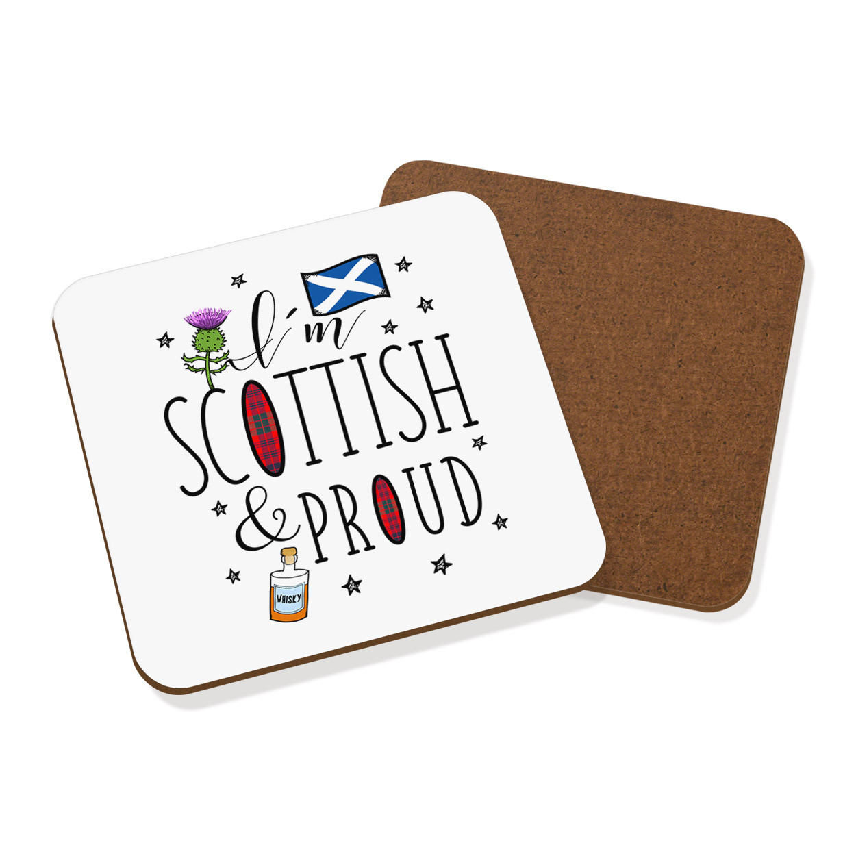 I'm Scottish And Proud Coaster Drinks Mat - Funny Scotland Rugby Superhero Flag