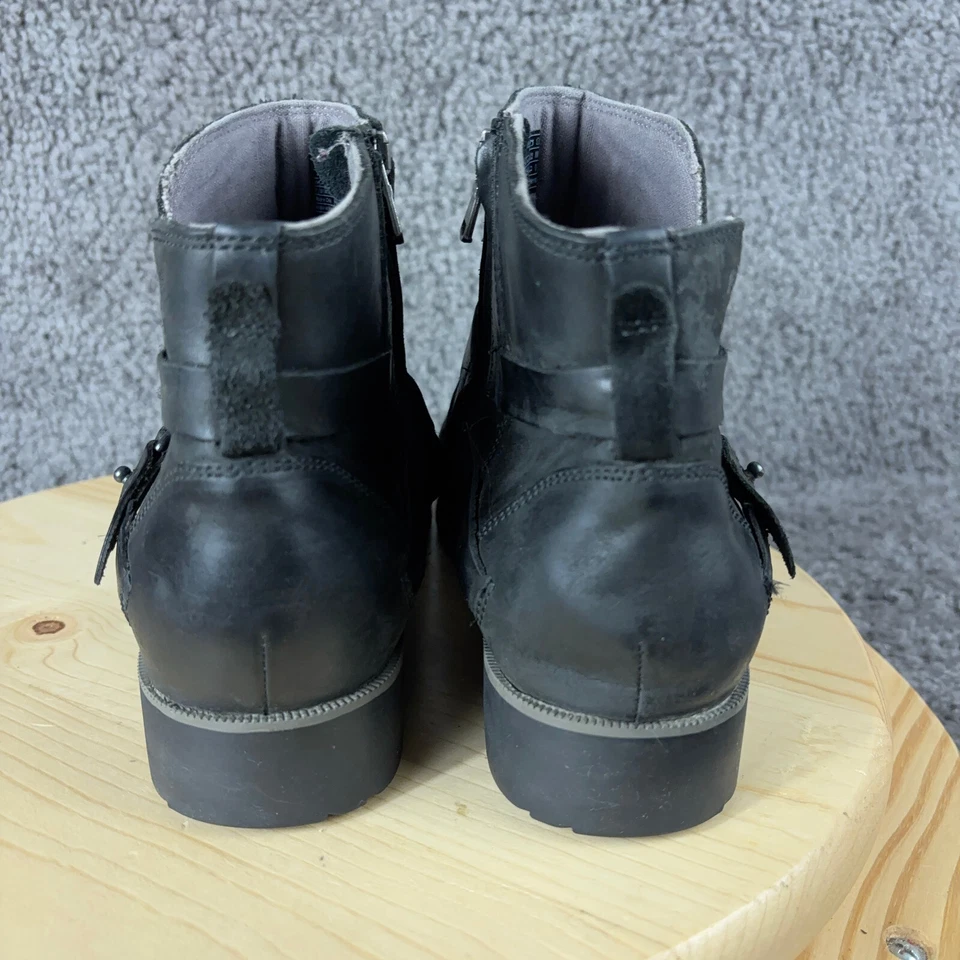 Teva De La Vina Botas de Cuero para Mujer 10 Negras Impermeables Cremallera Lateral Botines Foto 4 de 4