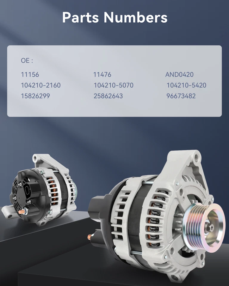 New Alternator 12V 155Amp Fit for 2007-2009 Chevrolet Equinox 3.4L V6 AND0420 — 第 3/4 张图片