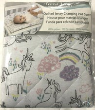 Trend Lab Quilted Jersey Changing Pad Cover unicorns rainbows baby girls nursery