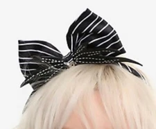 Disney The Nightmare Before Christmas Black Bow Tie Headband Cosplay Halloween