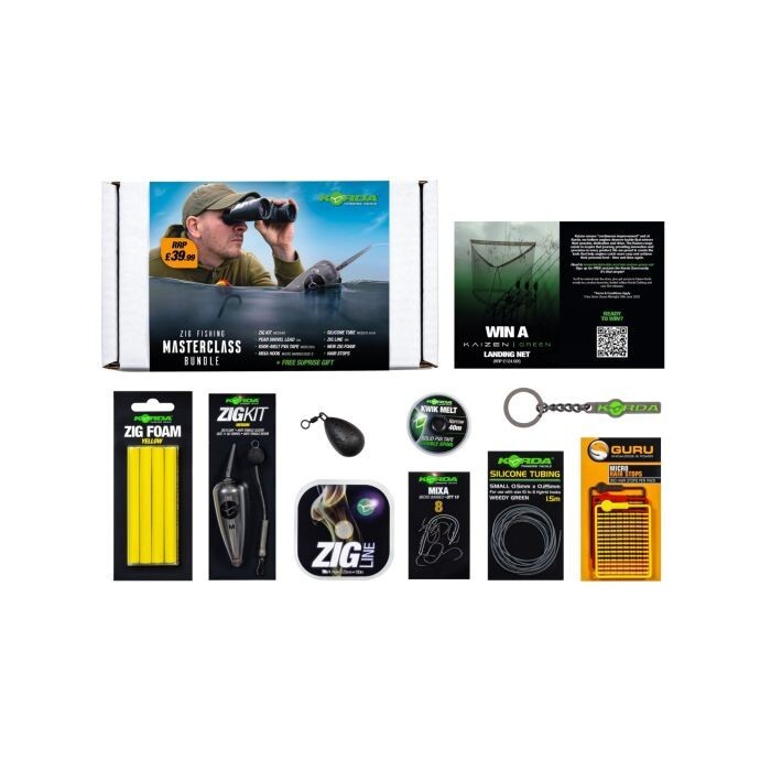 Korda Zig Kit Bundle - Line, Float, Foam, Hooks, Lead, Tubing - Carp Fishing