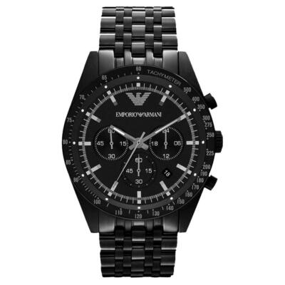NEW EMPORIO ARMANI SPORTIVO AR5989 ALL BLACK CHRONOGRAPH QUARTZ
