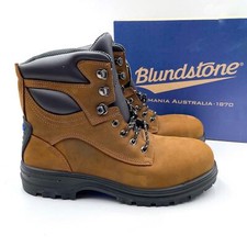 Blundstone 143 Safety Work Boots Crazy Horse Brown Lace Up Sz 14 US Men's