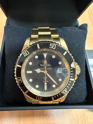 A BATHING APE BAPE Classic TYPE 1 BAPEX Black Gold Watch | eBay