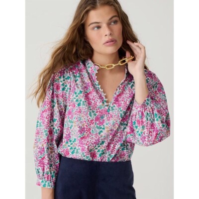 J. Crew Puff-sleeve Popover Top Liberty Edna Floral Size XS