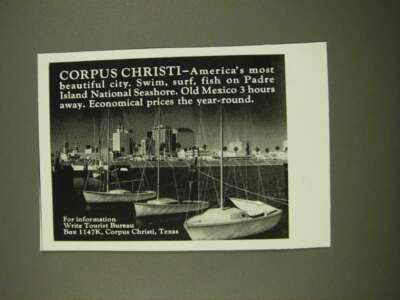 1966 Corpus Christi, Texas Ad - America's Most Beautiful City