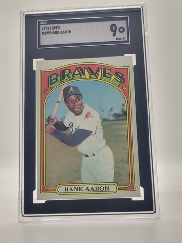 1972 Topps Baseball - #299 Hank Aaron SGC graded 9 - Picture 1 of 2