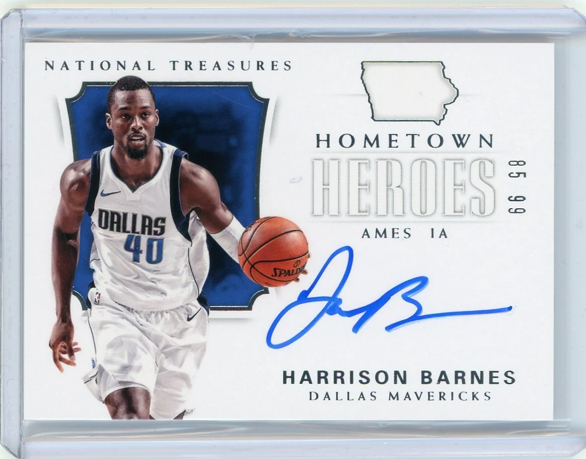 2017-18 Panini National Treasures Hometown Heroes Auto #HH-HBS Harrison Barnes