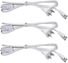 3PCS 5FT POWER CABLE With Switch For T8 T5 Integrated LED Tube Light Replacement