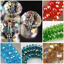 1pcs Glass Crystal Beads Rondelle Jewelry Pendant Spacer Necklace Bracelet