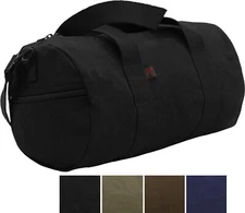 Heavyweight Cotton Canvas Duffle Bag Sports Gym Shoulder & Carry Bag 17"x8"x8"