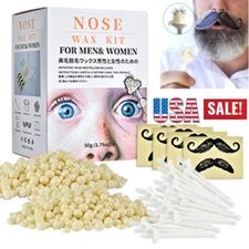 Unisex Nose Ear Hair Removal Wax Kit Nostril Painless & Easy Remove Nasal Waxing
